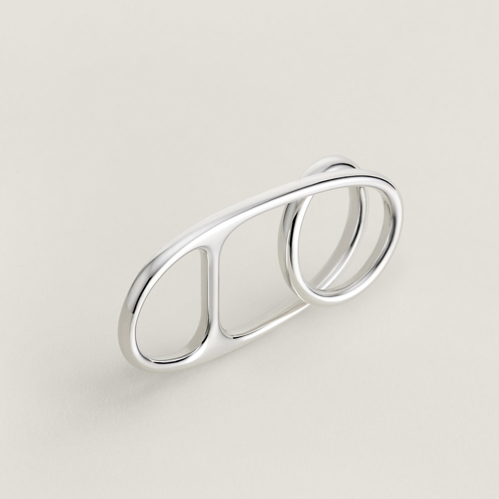 Bague triple Chaîne d'ancre Punk | Hermès France